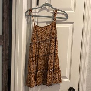 SHEIN Cheetah Print Tie Dress
